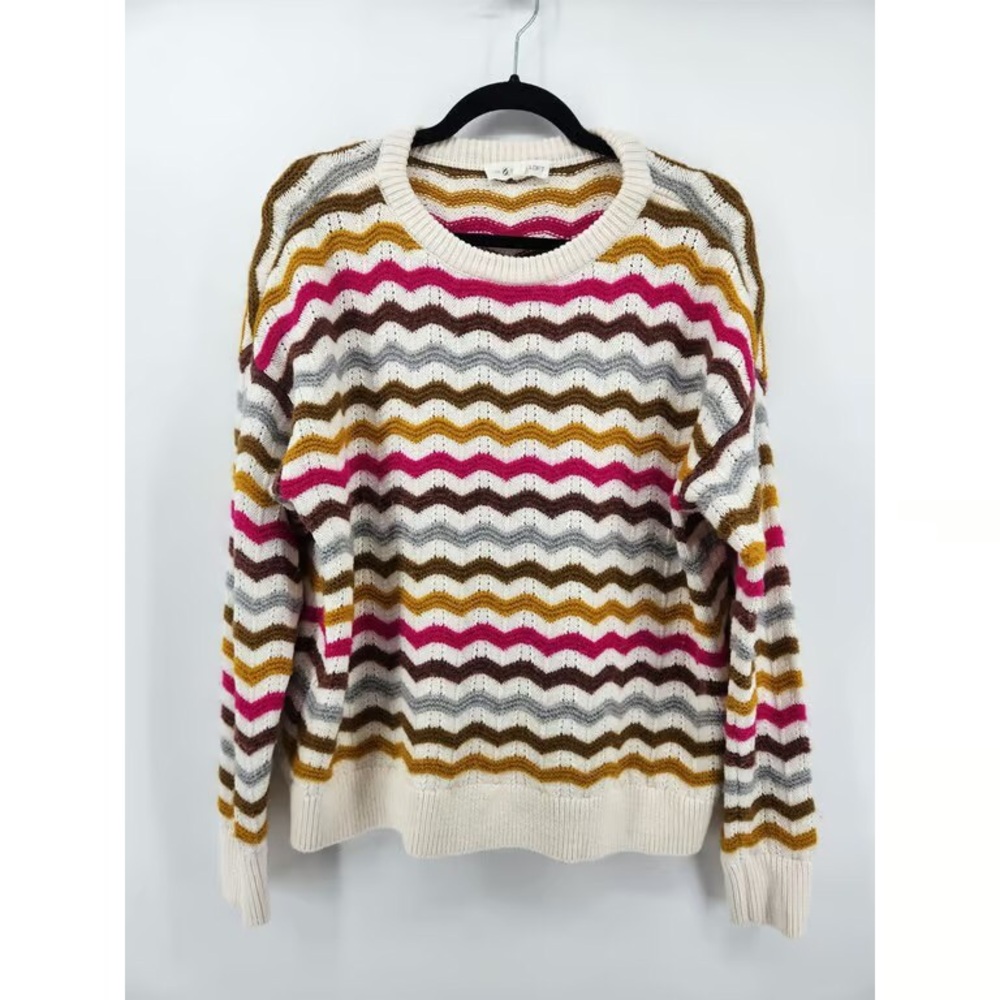 Multicolor Chevron Knit Sweater